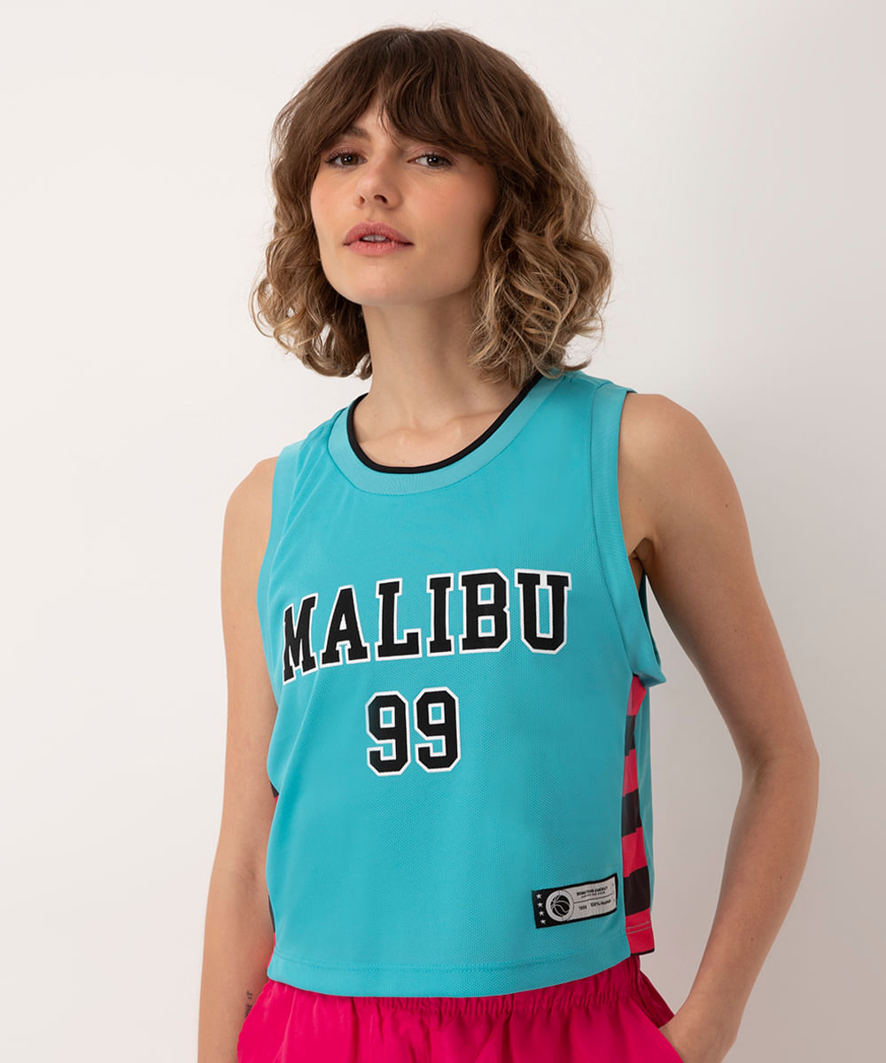 regata cropped basquete malibu esportiva ace azul puro