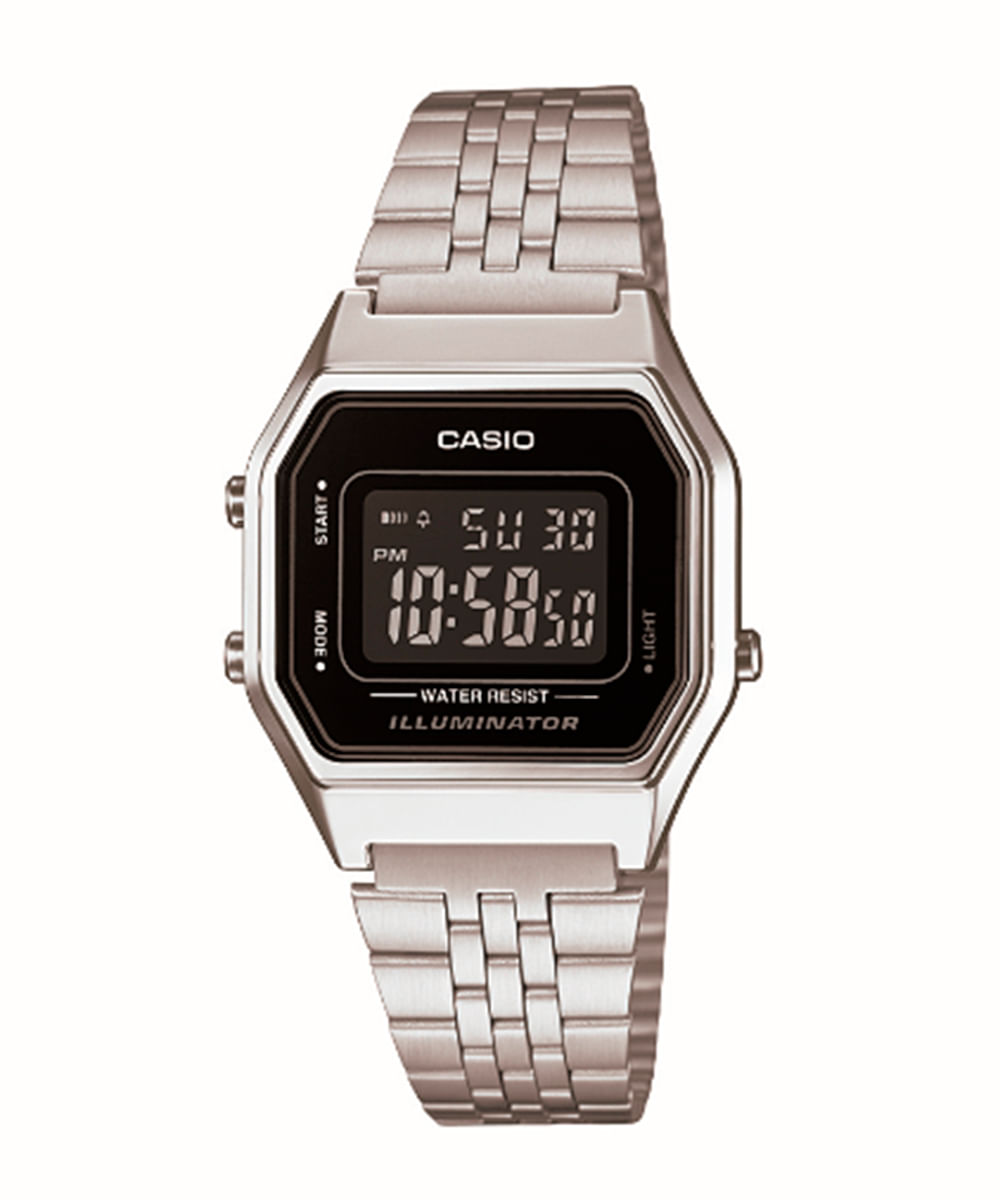 relógio casio digital LA680WA-1BDF prata