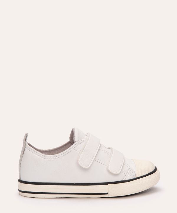 tênis infantil com tiras e velcro branco 20
