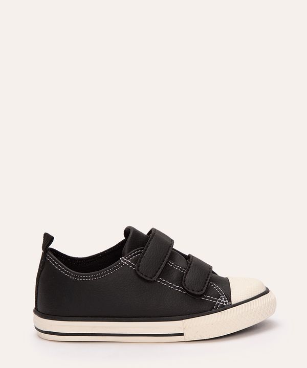 tênis infantil com tiras e velcro preto 20