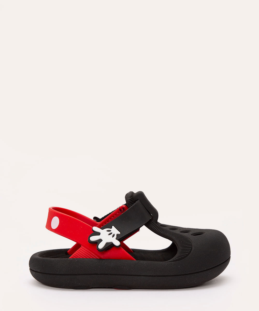 sandália infantil mickey com velcro preto