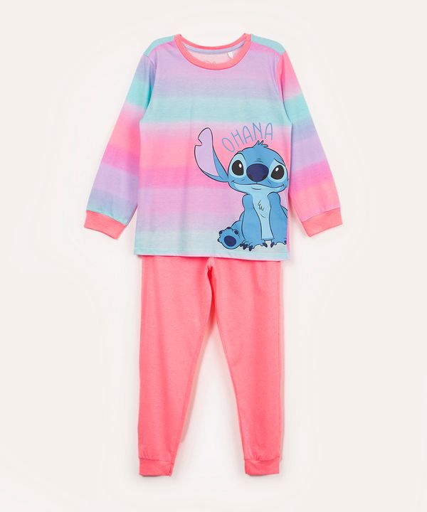 pijama infantil stitch manga longa multicor 6