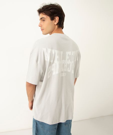 camiseta de algodão oversized atheltic manga curta cinza claro P