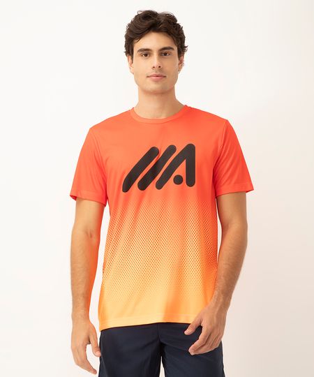 camiseta geométrica degradê manga curta esportiva ace laranja P