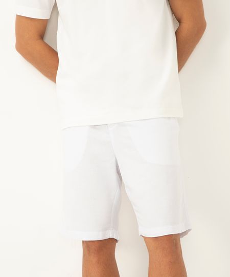 bermuda de algodão com cordão e bolsos branco 42 bermuda de algodão com cordão e bolsos branco 42
