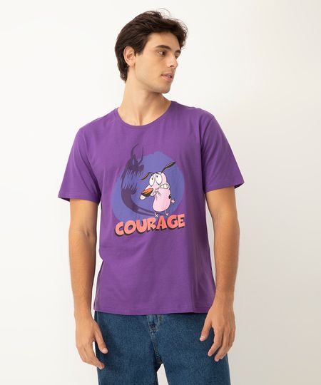 camiseta de algodão courage manga curta roxo PP