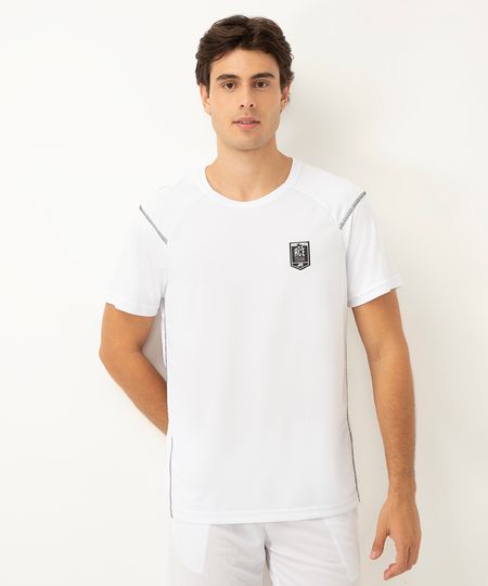 camiseta com recortes manga curta esportiva ace branco M