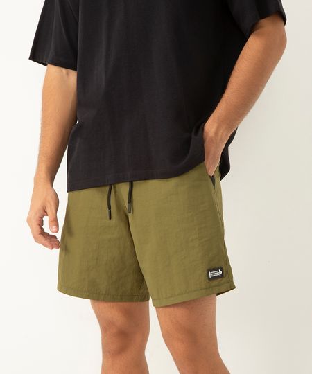short de nylon com bolsos verde M