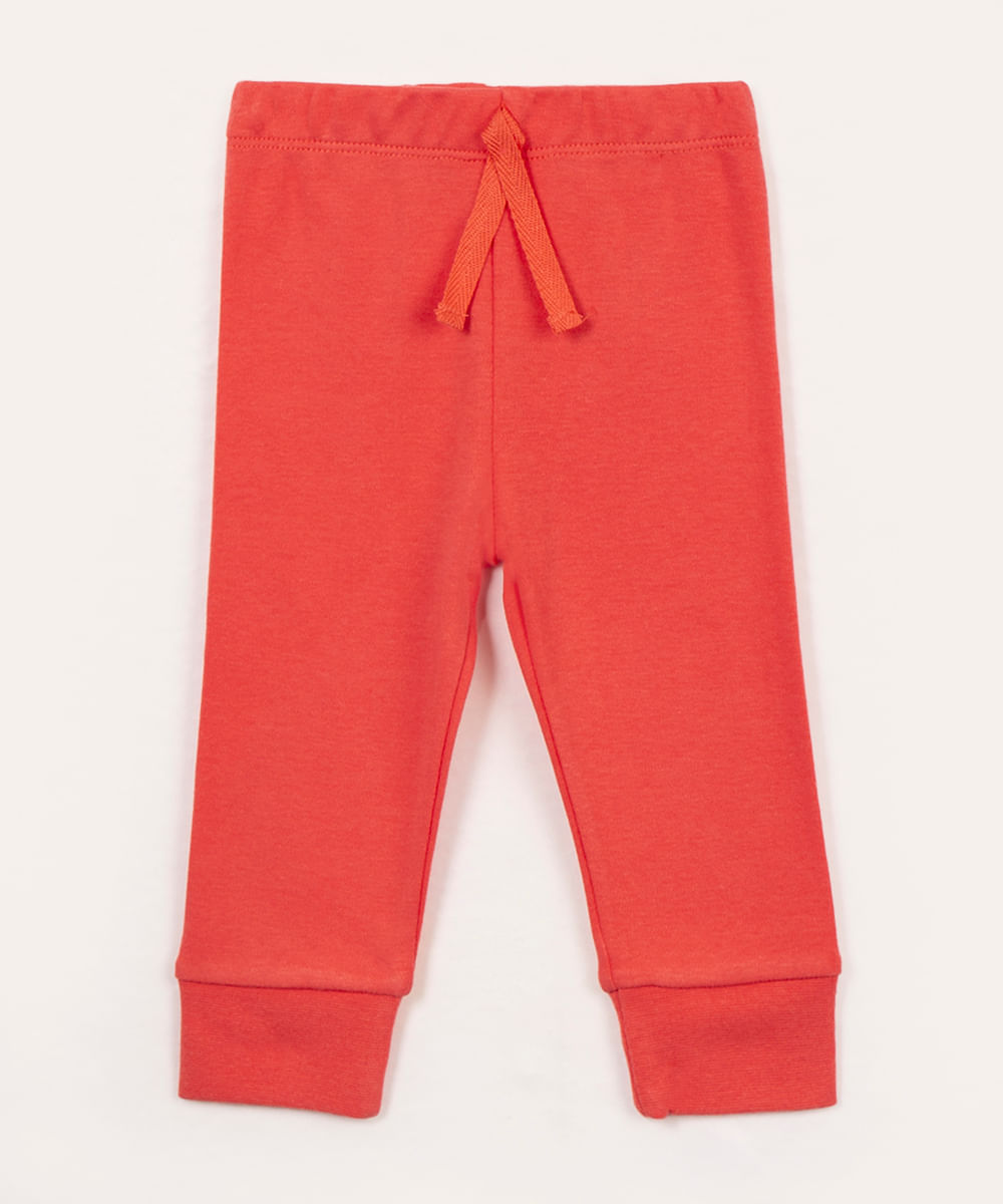 calça infantil legging de algodão básica vermelho