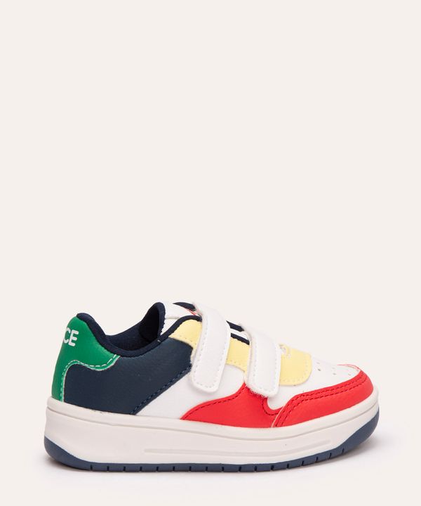 tênis infantil com velcro colorido 24