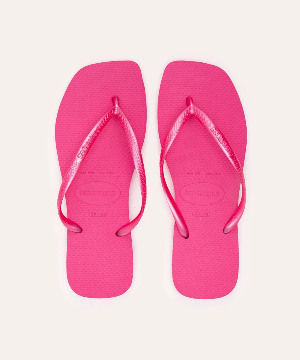 chinelo havaianas slim square pink