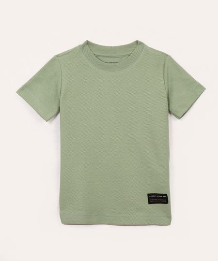 camiseta de moletom infantil manga curta verde 6