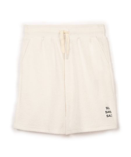 bermuda de moletom infantil com bolsos off white 8
