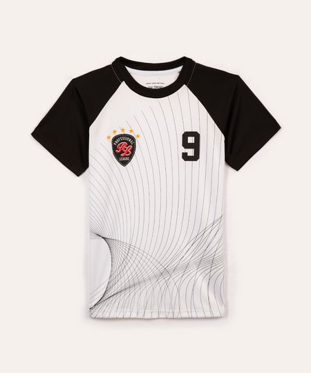 camiseta futebol infantil manga curta preto 10