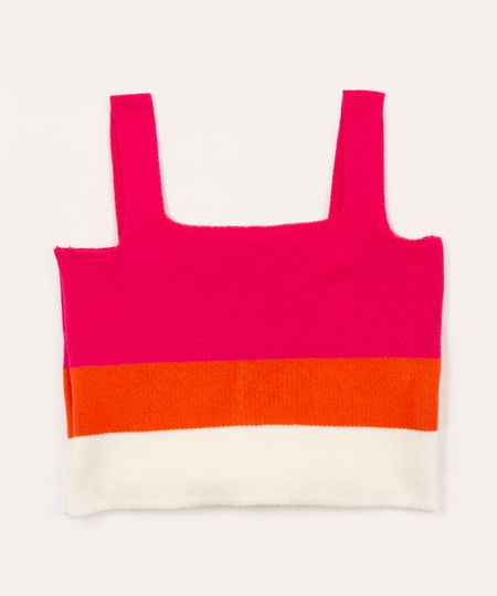 regata infantil de tricot listrado alças médias colorido 4