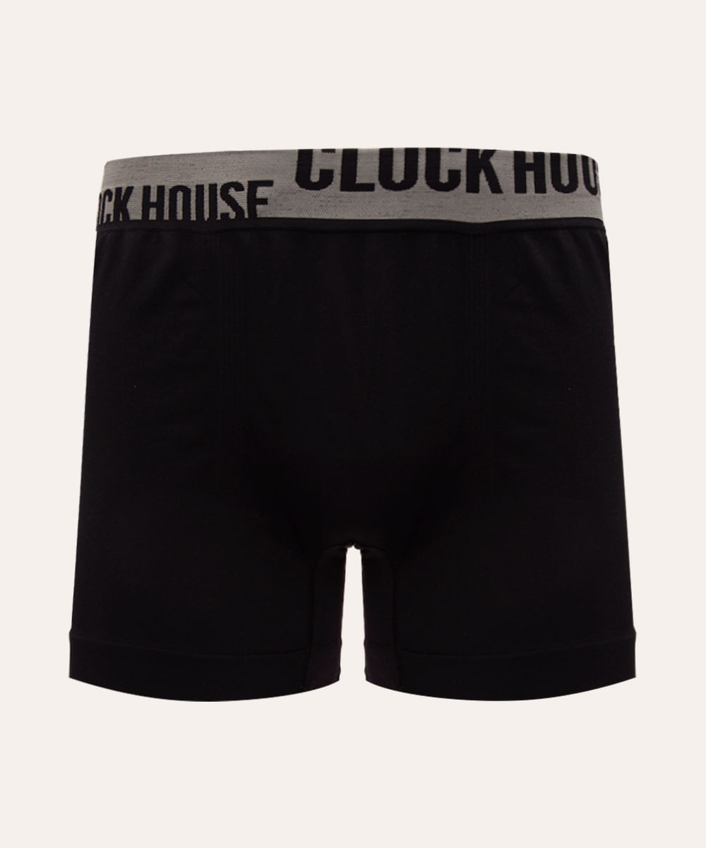 cueca boxer sem costura clock house preto