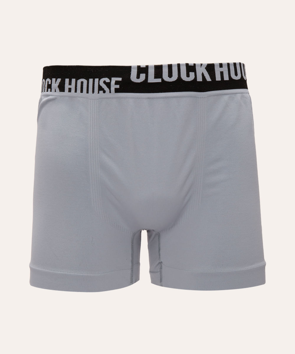 cueca boxer sem costura clock house cinza claro