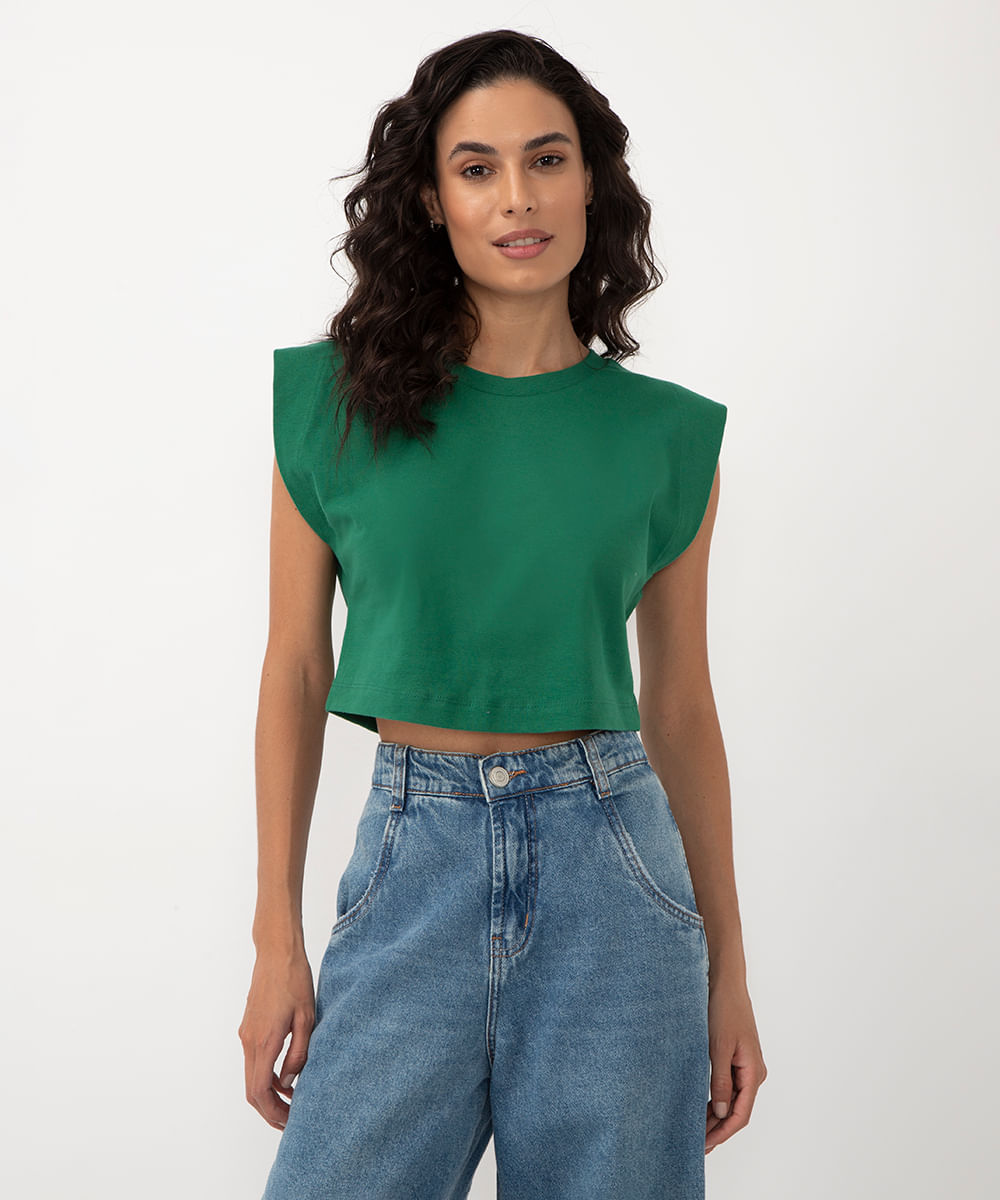 blusa de algodão muscle tee verde