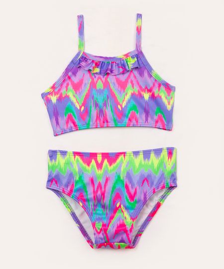 biquíni infantil halter neck neon com babado proteção uv colorido 4 biquíni infantil halter neck neon com babado proteção uv colorido 4