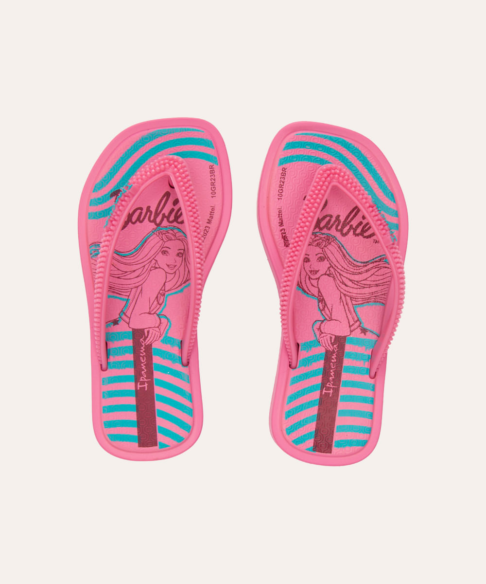 chinelo infantil barbie ipanema rosa