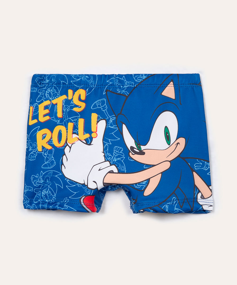 sunga boxer infantil sonic proteção uv azul