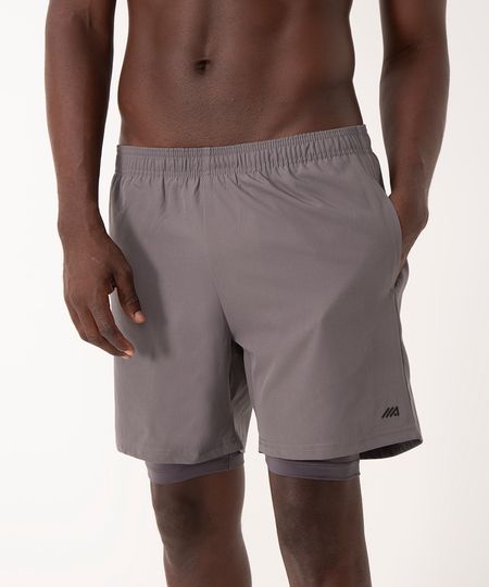 bermuda com forro e bolsos esportiva ace chumbo P bermuda com forro e bolsos esportiva ace chumbo P