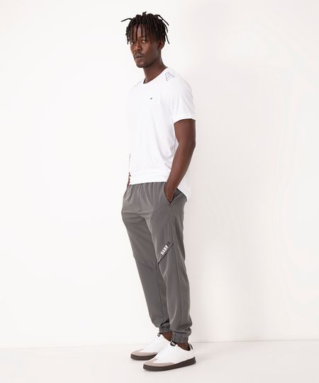 calça jogger com recorte e elástico esportiva ace cinza médio P