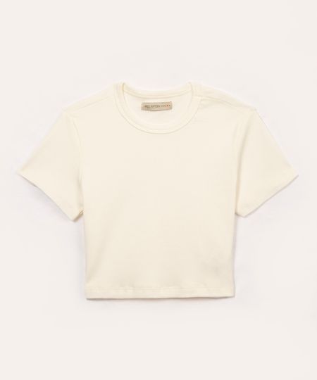 blusa de algodão juvenil manga curta off white 10