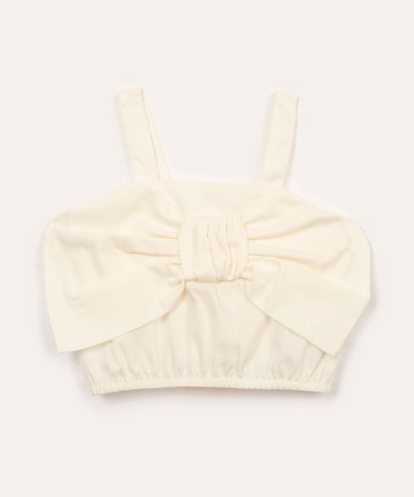 cropped infantil laço alça média off white 4