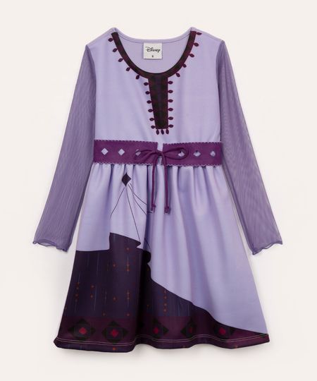 vestido infantil fantasia wish manga longa e cinto lilás 8