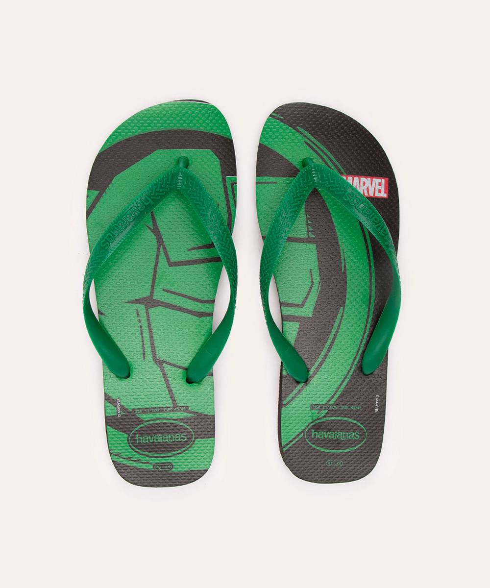 chinelo havaianas marvel spider VERDE