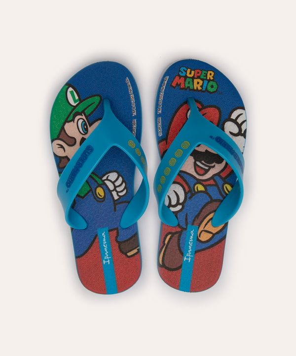 chinelo infantil mario bros ipanema azul aqua 25-26