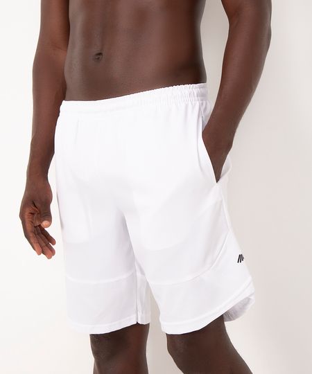 bermuda com elástico e cordão esportiva ace branco P