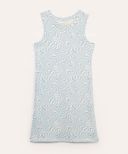 vestido infantil curto psicodélico alça média azul 4