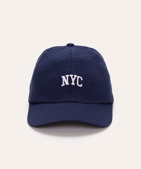 boné de sarja nyc aba curva azul marinho UNICO