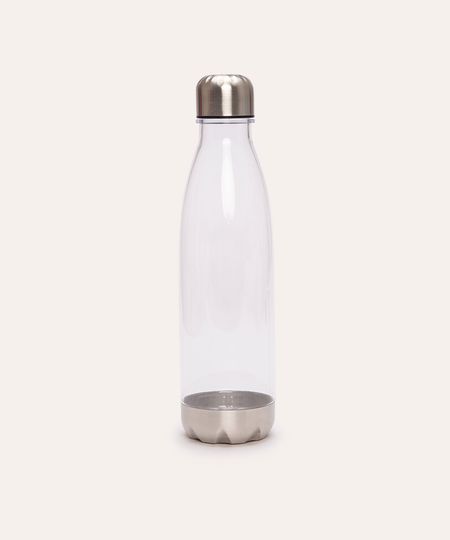 garrafa de plástico com tampa de metal 700ml transparente UNICO
