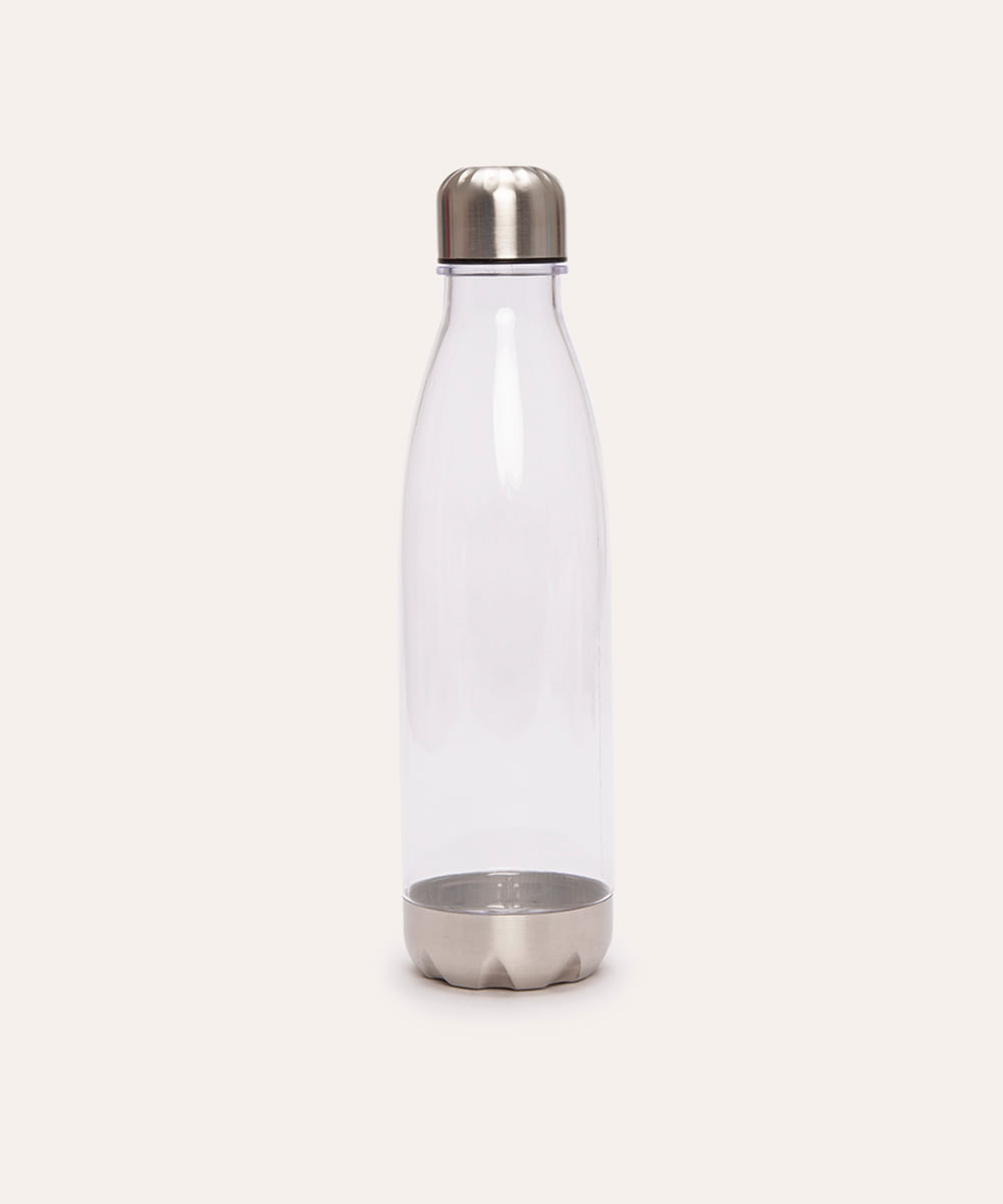 garrafa de plástico com tampa de metal 700ml transparente
