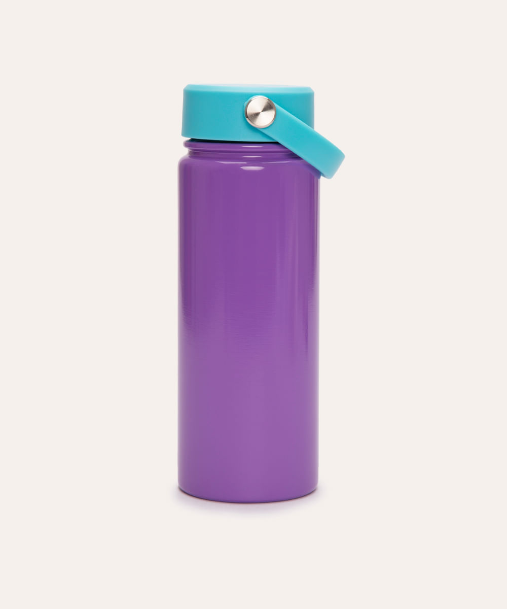 garrafa de inox com alça 750ml roxo médio