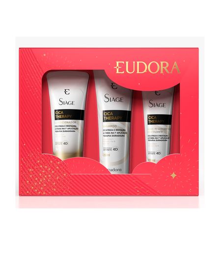 kit eudora siàge cica therapy shampoo 250ML com condicionador 200ML e leave in 100ml UNICO