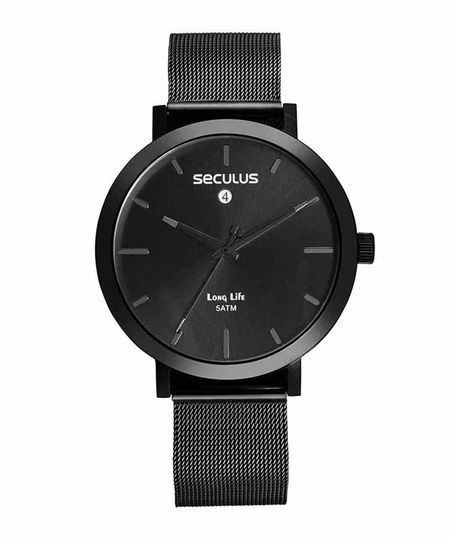relógio analógico seculus 44125GPSVPA3KE com pulseira preto UNICO