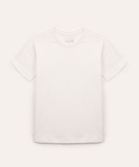 camiseta de algodão infantil manga curta branco 4