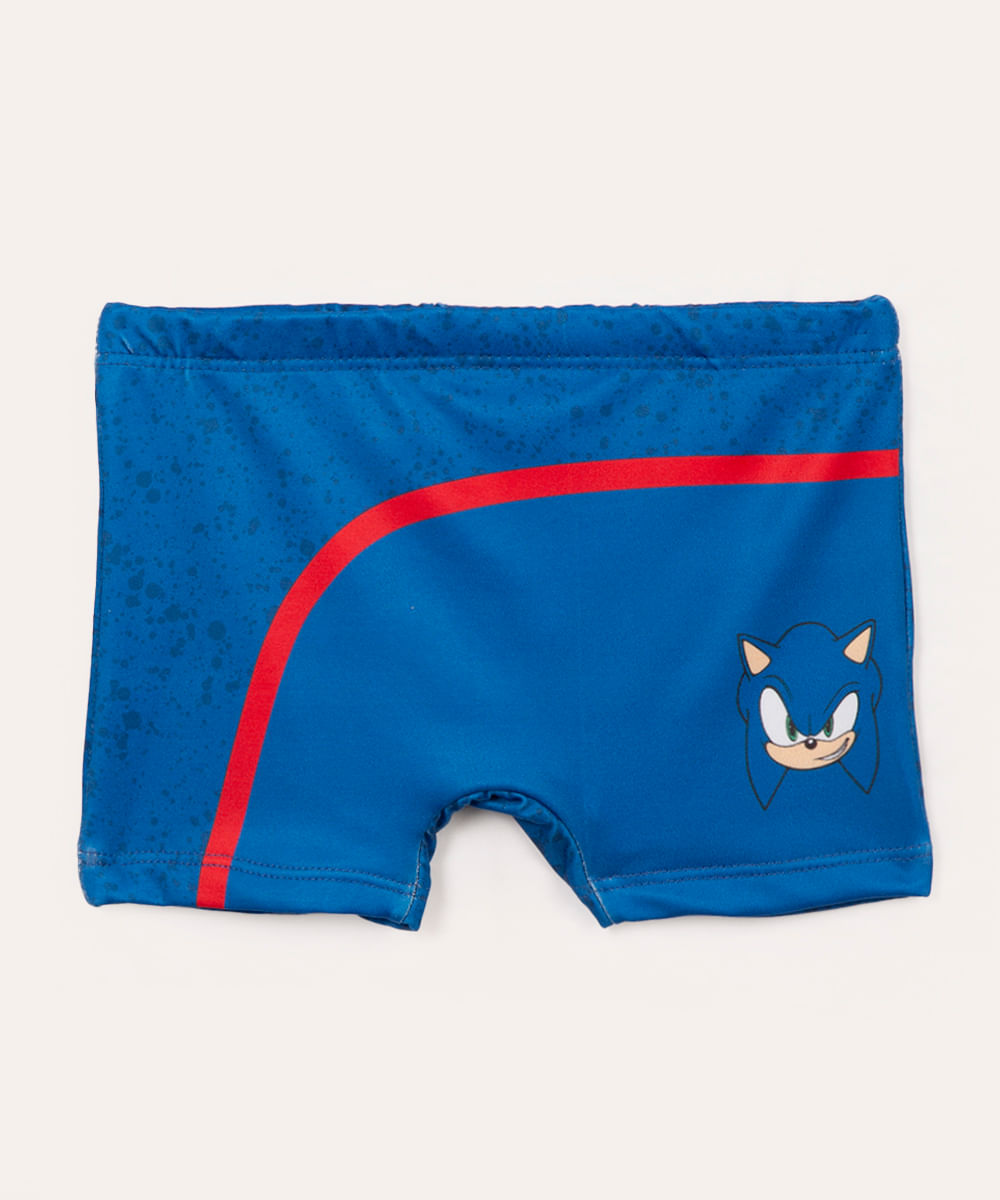 sunga boxer infantil sonic proteção uv azul