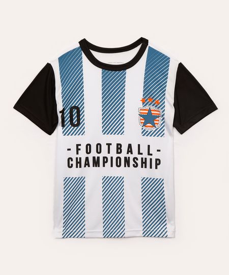 camiseta futebol infantil manga curta azul 4