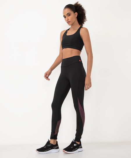 calça legging com recortes cintura alta esportiva ace preto P