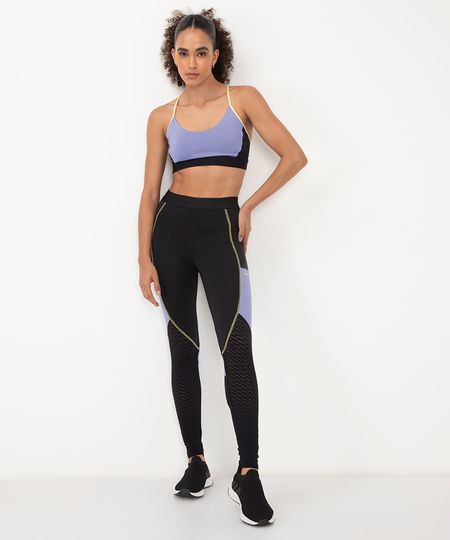 calça legging com bolso e recortes esportiva ace preto GG