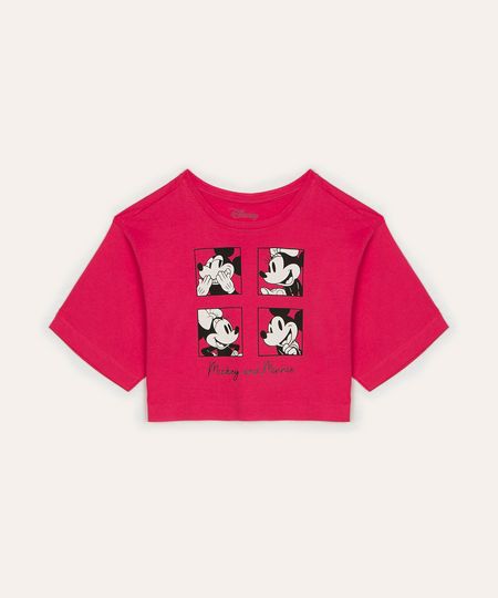 blusa de algodão juvenil minnie manga curta pink 12