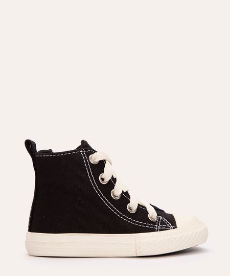 tênis infantil cano curto com zíper preto 20