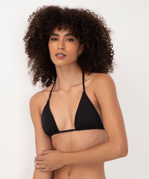 biquíni top cortininha com proteção uv preto M