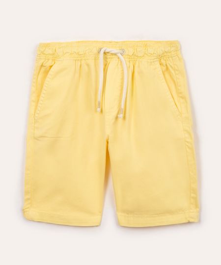 bermuda infantil de sarja com cordão amarela 12