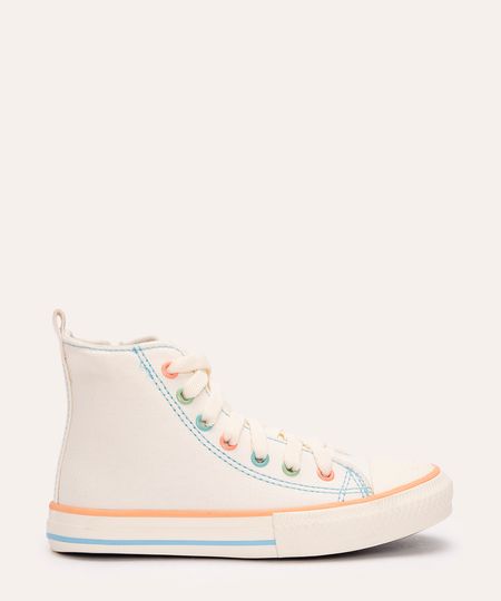 tênis infantil cano baixo com zíper off white 28